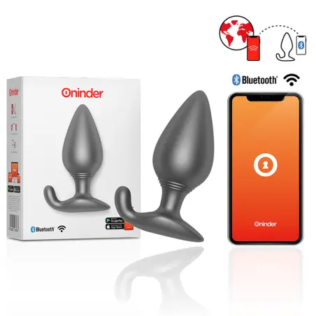 ONINDER - RIO PLUG ANAL VIBRADOR NEGRO - APP GRATUITA 