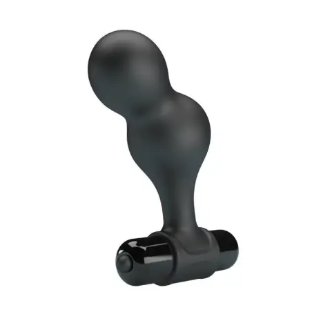 MR PLAY - PLUG ANAL VIBRADOR DE SILICONA NEGRO 