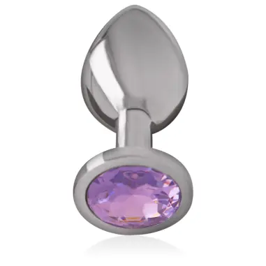 INTENSE - PLUG ANAL METAL ALUMINIO CON CRISTAL VIOLETA TALLA M 