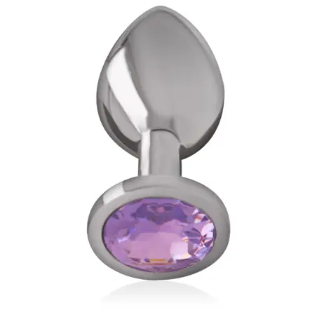 INTENSE - PLUG ANAL METAL ALUMINIO CON CRISTAL VIOLETA TALLA M 