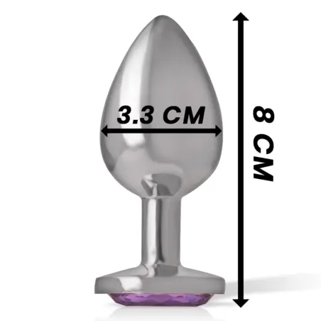 INTENSE - PLUG ANAL METAL ALUMINIO CON CRISTAL VIOLETA TALLA M 