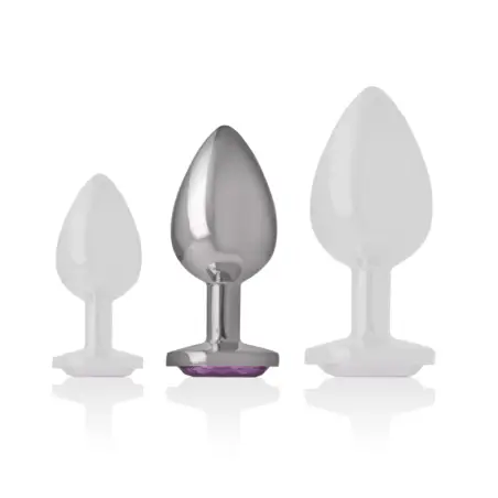 INTENSE - PLUG ANAL METAL ALUMINIO CON CRISTAL VIOLETA TALLA M 
