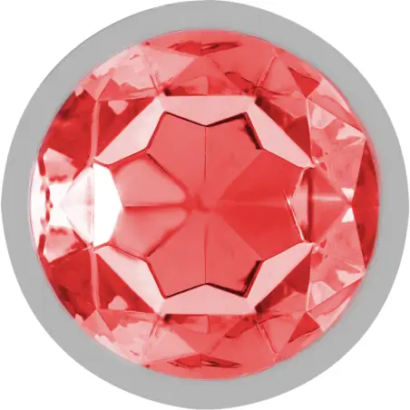 INTENSE - PLUG ANAL METAL CON CRISTAL ROJO TALLA M 