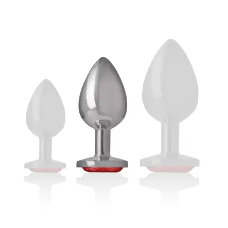 INTENSE - PLUG ANAL METAL CON CRISTAL ROJO TALLA M 