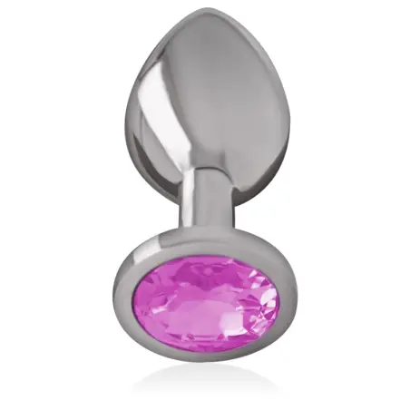 INTENSE - PLUG ANAL METAL ALUMINIO CON CRISTAL ROSA TALLA M 
