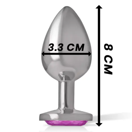 INTENSE - PLUG ANAL METAL ALUMINIO CON CRISTAL ROSA TALLA M 