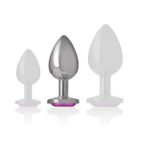 INTENSE - PLUG ANAL METAL ALUMINIO CON CRISTAL ROSA TALLA M 