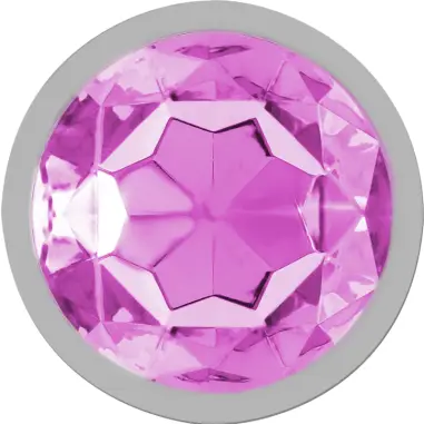 INTENSE - PLUG ANAL METAL ALUMINIO CON CRISTAL ROSA TALLA L 