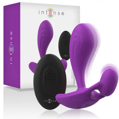 INTENSE - SHELLY DUO ANAL-PERINEO , VAGINAL-CLITORIS REMOTO MORADO 