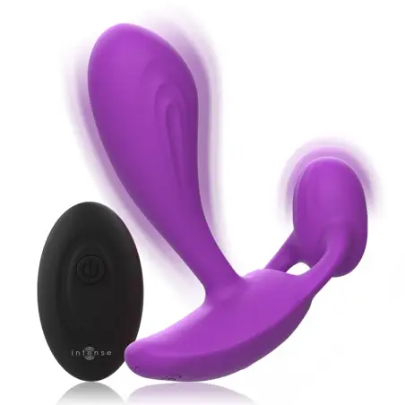 INTENSE - SHELLY DUO ANAL-PERINEO , VAGINAL-CLITORIS REMOTO MORADO 