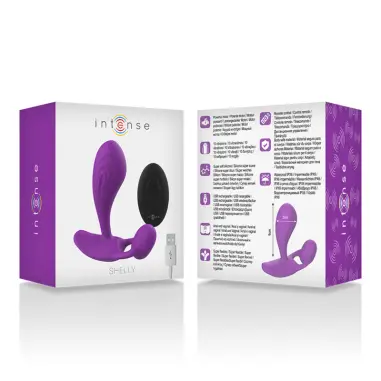 INTENSE - SHELLY DUO ANAL-PERINEO , VAGINAL-CLITORIS REMOTO MORADO 