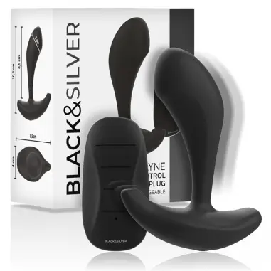 BLACK&SILVER - DWAYNE PLUG ANAL SILICONA CONTROL REMOTO 