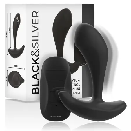 BLACK&SILVER - DWAYNE PLUG ANAL SILICONA CONTROL REMOTO 