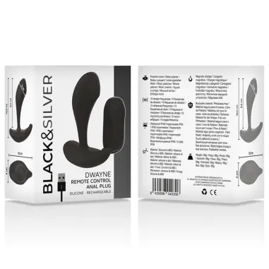 BLACK&SILVER - DWAYNE PLUG ANAL SILICONA CONTROL REMOTO 