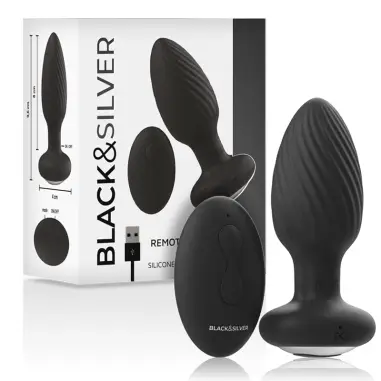 BLACK&SILVER - WELLS PLUG ROTADOR ANAL SILICONA CONTROL REMOTO 