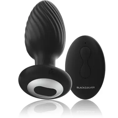 BLACK&SILVER - WELLS PLUG ROTADOR ANAL SILICONA CONTROL REMOTO 