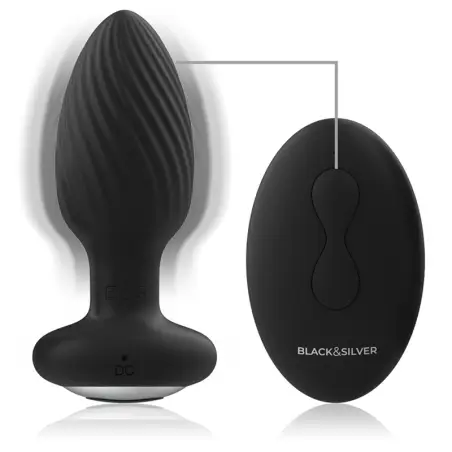 BLACK&SILVER - WELLS PLUG ROTADOR ANAL SILICONA CONTROL REMOTO 