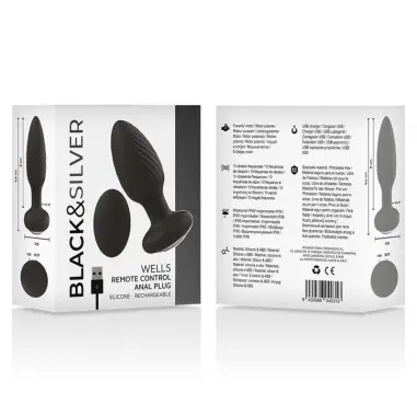 BLACK&SILVER - WELLS PLUG ROTADOR ANAL SILICONA CONTROL REMOTO 