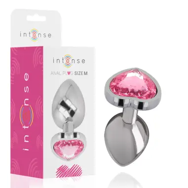INTENSE - PLUG ANAL METAL ALUMINIO CORAZÓN ROSA TALLA M Plugs Anales