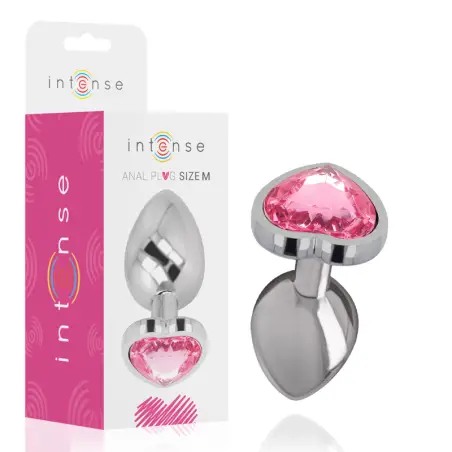 INTENSE - PLUG ANAL METAL ALUMINIO CORAZÓN ROSA TALLA M Plugs Anales