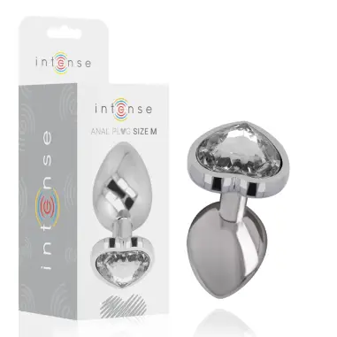INTENSE - PLUG ANAL METAL ALUMINIO CORAZÓN BLANCO TALLA M Plugs Anales