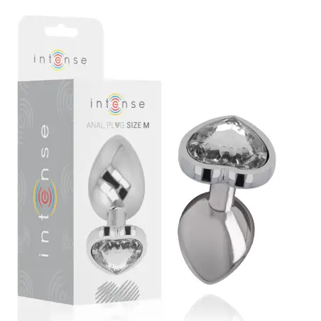 INTENSE - PLUG ANAL METAL ALUMINIO CORAZÓN BLANCO TALLA M Plugs Anales