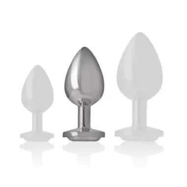 INTENSE - PLUG ANAL METAL ALUMINIO CORAZÓN BLANCO TALLA M Plugs Anales