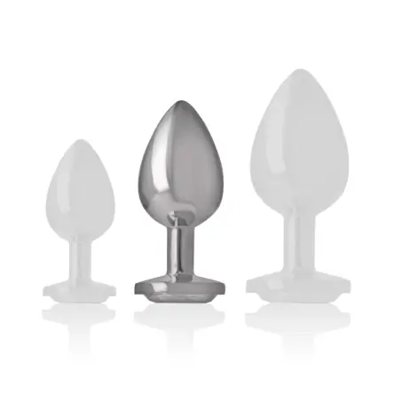 INTENSE - PLUG ANAL METAL ALUMINIO CORAZÓN BLANCO TALLA M Plugs Anales