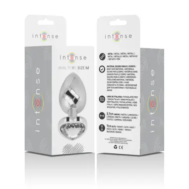 INTENSE - PLUG ANAL METAL ALUMINIO CORAZÓN BLANCO TALLA M Plugs Anales