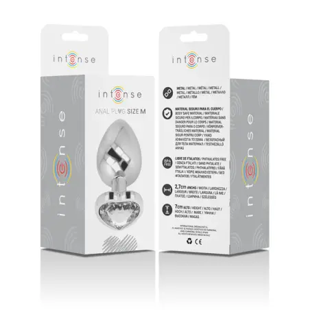 INTENSE - PLUG ANAL METAL ALUMINIO CORAZÓN BLANCO TALLA M Plugs Anales