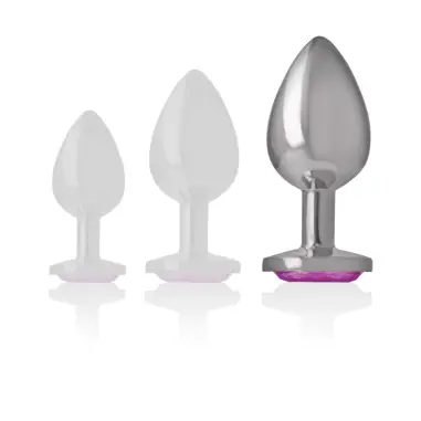 INTENSE - PLUG ANAL METAL ALUMINIO CORAZÓN ROSA TALLA L 