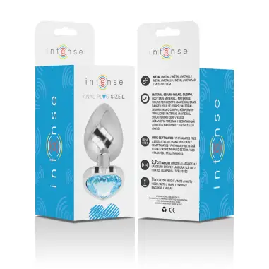INTENSE - PLUG ANAL METAL ALUMINIO CORAZÓN AZUL TALLA L Plugs Anales