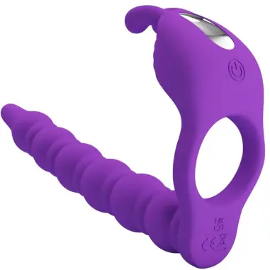 PRETTY LOVE - BLACKNEY ANILLO PENE CON PLUG VIBRADOR LILA 