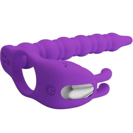 PRETTY LOVE - BLACKNEY ANILLO PENE CON PLUG VIBRADOR LILA 