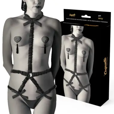 COQUETTE CHIC DESIRE - LINGERIE SET CON PEZONERAS DELUXE 