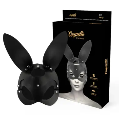 COQUETTE CHIC DESIRE - MÁSCARA CUERO VEGANO CON OREJAS DE CONEJO 