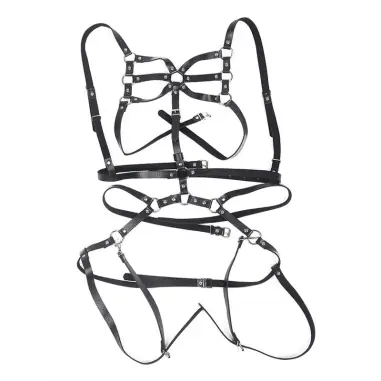 SUBBLIME - ARNÉS DE CUERPO CORREAS AJUSTABLE CUERO NEGRO TALLA ÚNICA Arnés para el cuerpo