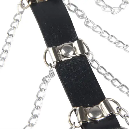 SUBBLIME - ARNÉS DE PECHO CADENAS CUERO NEGRO TALLA ÚNICA Arnés para el cuerpo