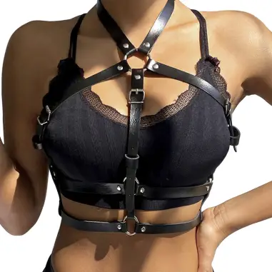 SUBBLIME - ARNÉS DE PECHO ANILLAS DE CUERO NEGRO TALLA ÚNICA Arnés para el cuerpo