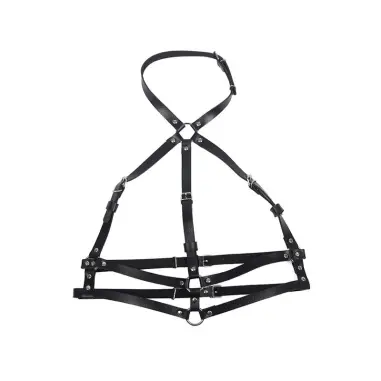 SUBBLIME - ARNÉS DE PECHO ANILLAS DE CUERO NEGRO TALLA ÚNICA Arnés para el cuerpo