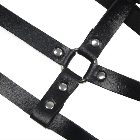 SUBBLIME - ARNÉS DE PECHO ANILLAS DE CUERO NEGRO TALLA ÚNICA Arnés para el cuerpo