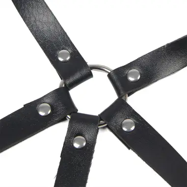 SUBBLIME - ARNÉS DE PECHO ANILLAS DE CUERO NEGRO TALLA ÚNICA Arnés para el cuerpo