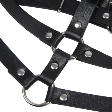 SUBBLIME - ARNÉS DE PECHO ANILLAS DE CUERO NEGRO TALLA ÚNICA Arnés para el cuerpo