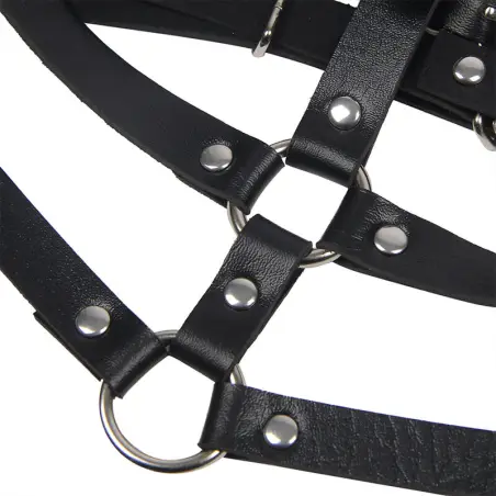 SUBBLIME - ARNÉS DE PECHO ANILLAS DE CUERO NEGRO TALLA ÚNICA Arnés para el cuerpo