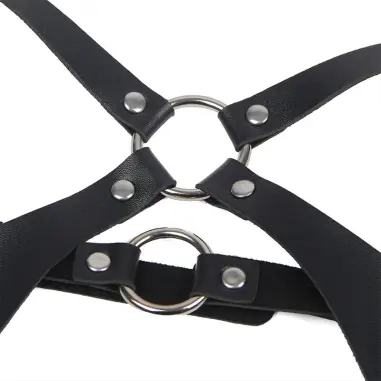 SUBBLIME - ARNÉS CUERPO ENTERO CON HEBILLAS CUERO NEGRO TALLA ÚNICA Arnés para el cuerpo
