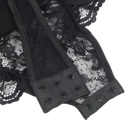 SUBBLIME - TEDDY CON LIGA DETALLE ENCAJES Y TIRAS NEGRO L/XL Bodys