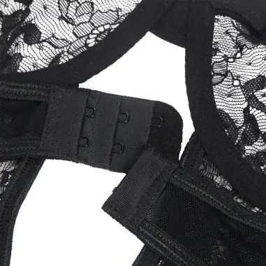 SUBBLIME - TEDDY CON LIGA DETALLE ENCAJES Y TIRAS NEGRO L/XL Bodys