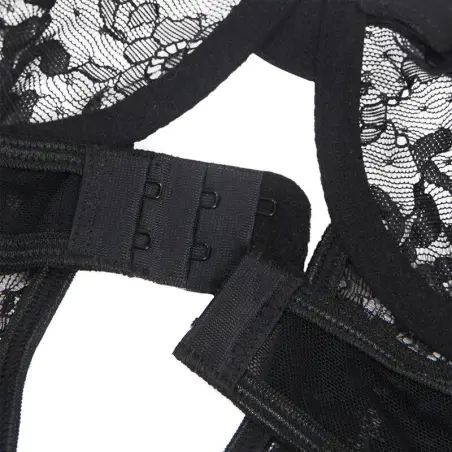 SUBBLIME - TEDDY CON LIGA DETALLE ENCAJES Y TIRAS NEGRO L/XL Bodys