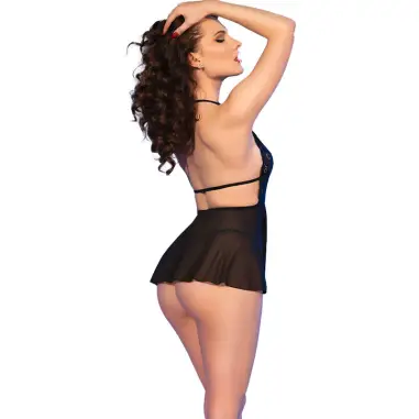 CHILIROSE - CR 4720 BABYDOLL & TANGA NEGRO M 