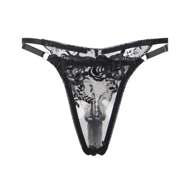 SUBBLIME - SET DE 3 PIEZAS SUJETADOR + TANGA + LIGA ESTAMPADO FLORAL NEGRO L/XL 